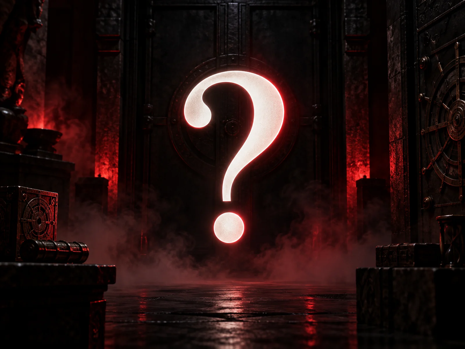A question mark teasing a new mystery escape room at Xscape Bangkok